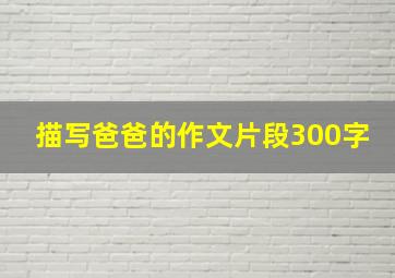 描写爸爸的作文片段300字