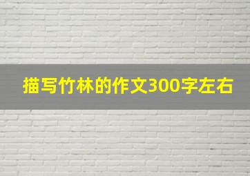 描写竹林的作文300字左右