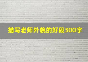 描写老师外貌的好段300字