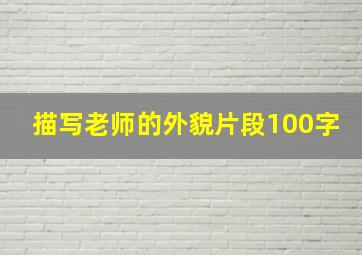 描写老师的外貌片段100字