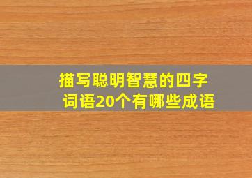 描写聪明智慧的四字词语20个有哪些成语