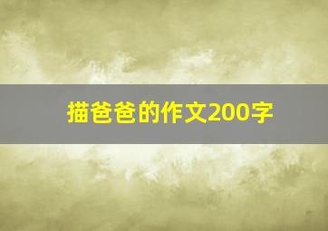 描爸爸的作文200字