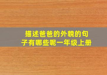 描述爸爸的外貌的句子有哪些呢一年级上册