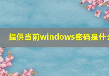 提供当前windows密码是什么