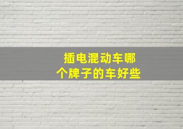 插电混动车哪个牌子的车好些