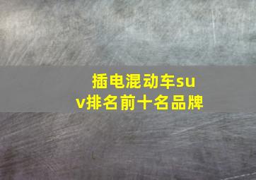 插电混动车suv排名前十名品牌