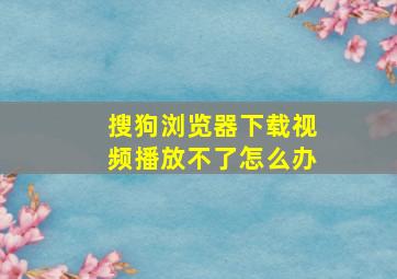 搜狗浏览器下载视频播放不了怎么办