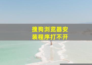 搜狗浏览器安装程序打不开