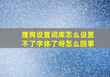 搜狗设置词库怎么设置不了字体了呀怎么回事