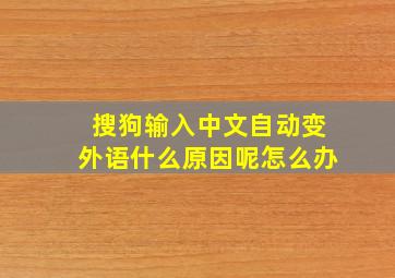 搜狗输入中文自动变外语什么原因呢怎么办