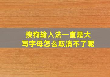 搜狗输入法一直是大写字母怎么取消不了呢