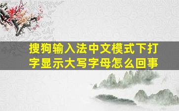 搜狗输入法中文模式下打字显示大写字母怎么回事