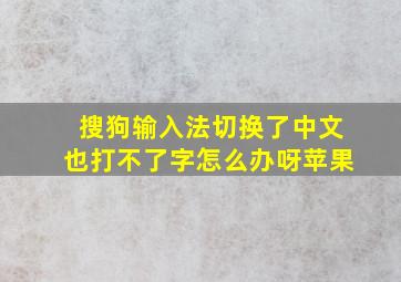 搜狗输入法切换了中文也打不了字怎么办呀苹果