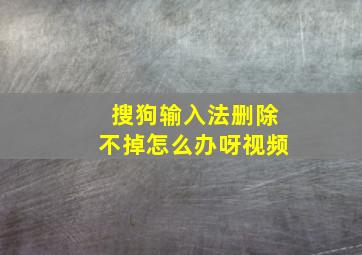 搜狗输入法删除不掉怎么办呀视频