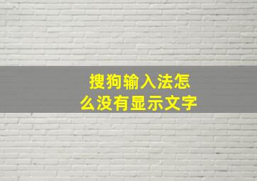 搜狗输入法怎么没有显示文字