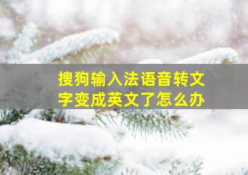 搜狗输入法语音转文字变成英文了怎么办