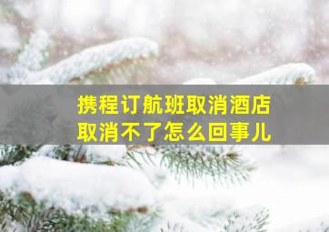 携程订航班取消酒店取消不了怎么回事儿