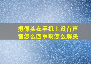 摄像头在手机上没有声音怎么回事啊怎么解决