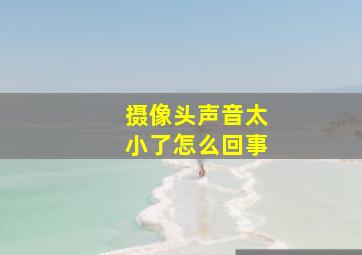 摄像头声音太小了怎么回事