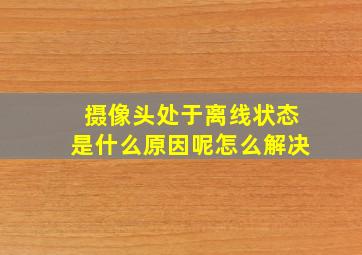 摄像头处于离线状态是什么原因呢怎么解决