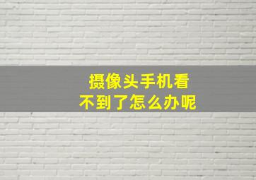 摄像头手机看不到了怎么办呢