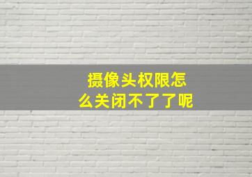 摄像头权限怎么关闭不了了呢