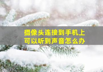 摄像头连接到手机上可以听到声音怎么办