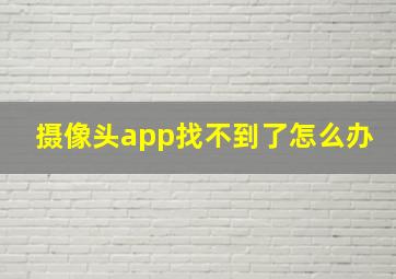 摄像头app找不到了怎么办