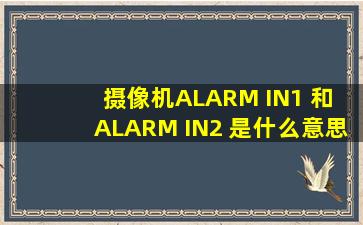 摄像机ALARM IN1 和 ALARM IN2 是什么意思