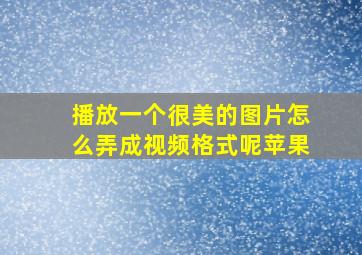 播放一个很美的图片怎么弄成视频格式呢苹果