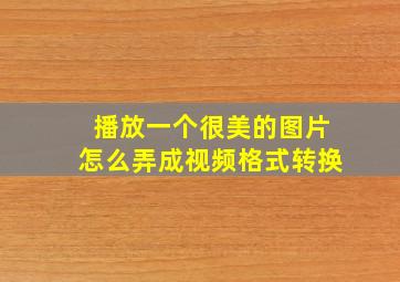 播放一个很美的图片怎么弄成视频格式转换