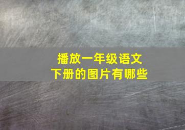 播放一年级语文下册的图片有哪些