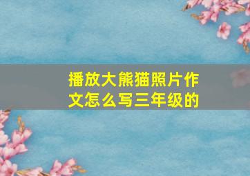 播放大熊猫照片作文怎么写三年级的