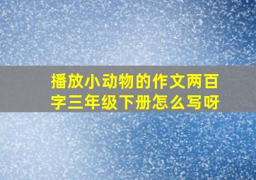 播放小动物的作文两百字三年级下册怎么写呀