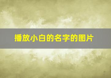 播放小白的名字的图片