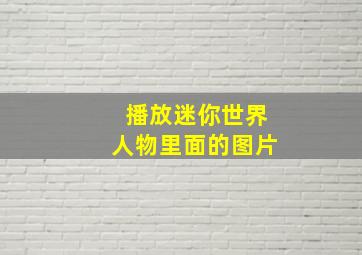 播放迷你世界人物里面的图片