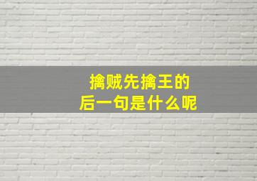 擒贼先擒王的后一句是什么呢