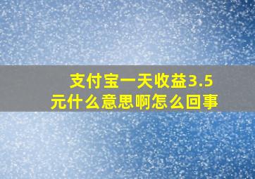 支付宝一天收益3.5元什么意思啊怎么回事