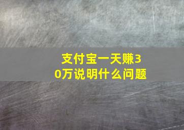 支付宝一天赚30万说明什么问题