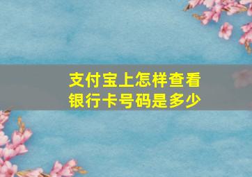 支付宝上怎样查看银行卡号码是多少