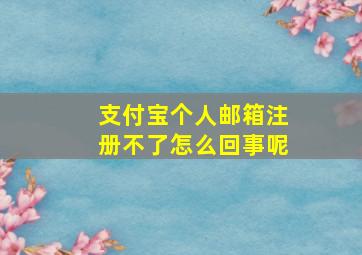 支付宝个人邮箱注册不了怎么回事呢