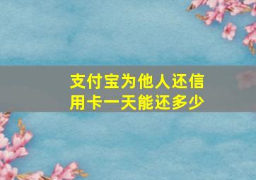 支付宝为他人还信用卡一天能还多少