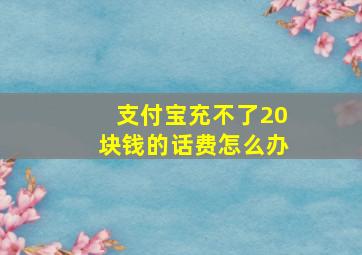 支付宝充不了20块钱的话费怎么办