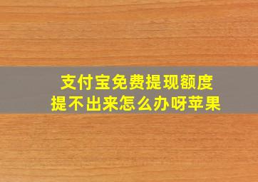 支付宝免费提现额度提不出来怎么办呀苹果