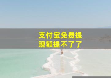 支付宝免费提现额提不了了