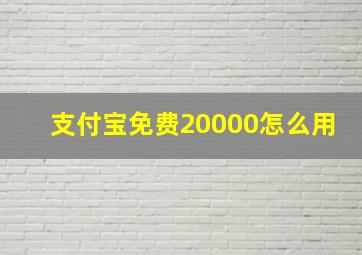 支付宝免费20000怎么用