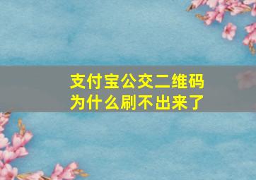 支付宝公交二维码为什么刷不出来了