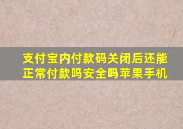 支付宝内付款码关闭后还能正常付款吗安全吗苹果手机