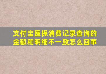 支付宝医保消费记录查询的金额和明细不一致怎么回事