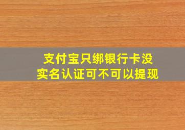 支付宝只绑银行卡没实名认证可不可以提现